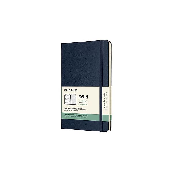 Moleskine 18 Monate Wochen Notizkalender 2020/2021 Large/A5, Saphir