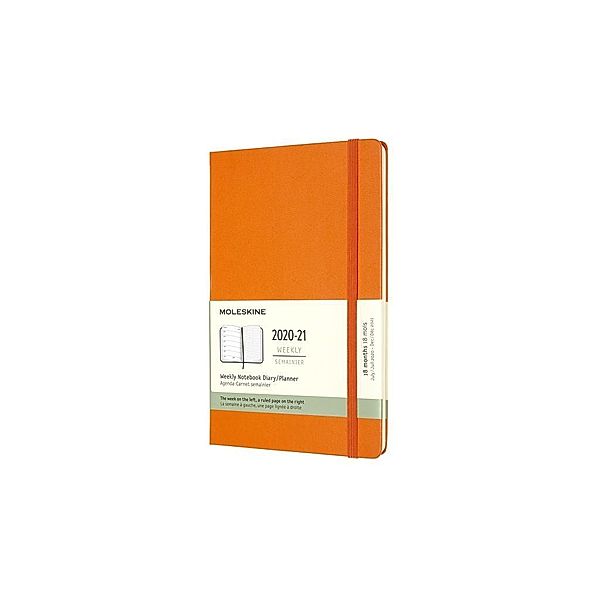 Moleskine 18 Monate Wochen Notizkalender 2020/2021 Large/A5, Kadmium Orange