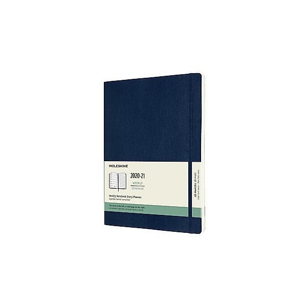 Moleskine 18 Monate Wochen Notizkalender 2020/2021 Extra Large, Saphir