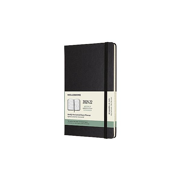 Moleskine 18 Monate Wochenkalender 2021/2022 Large/A5, Schwarz