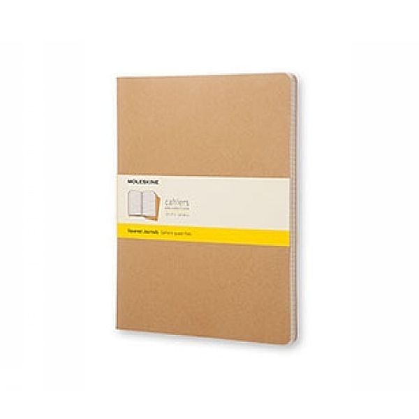 Moleskine Cahier, 3er Set, XXL, Kariert, packpapierbraun