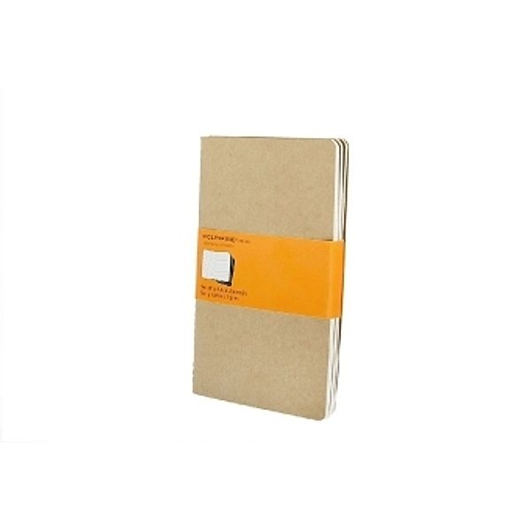 Moleskine Cahier, Large/A5, 3er Set, Liniert, Kartoneinband, Packpapierbraun