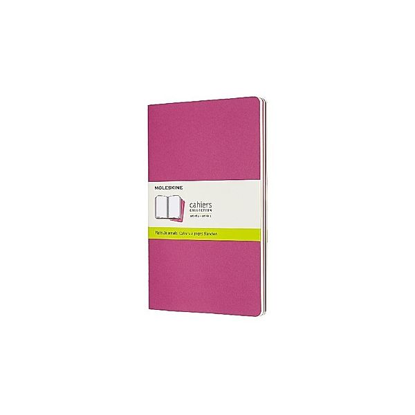 Moleskine Cahier Notizhefte Blanko, Large, A5, Kartoneinband, 3er Set, Kinetisches Pink, Moleskine
