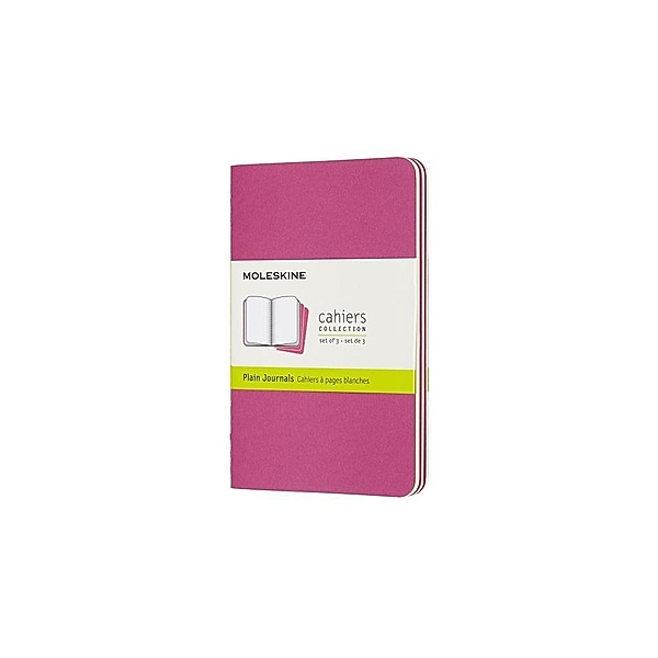 Moleskine Cahier Notizhefte Blanko, Pocket, A6, Kartoneinband, 3er Set, Kinetisches Pink, Moleskine