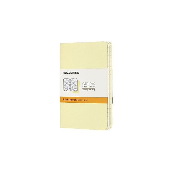 Moleskine Cahier Notizhefte Liniert, Pocket, A6, Kartoneinband, 3er Set, Sanftgelb, Moleskine