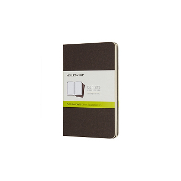 Moleskine Cahier Pocket/A6, 3er Set, Blanko, Kartoneinband Kaffeebraun