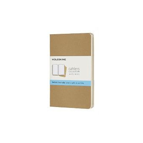 Moleskine Cahier Pocket/A6, 3er Set, Punktraster, Kartoneinband, Packpapierbraun