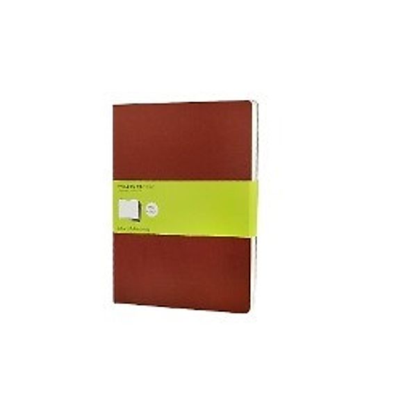 Moleskine Cahier Pocket Plain Red Cover XL. 3er Pack