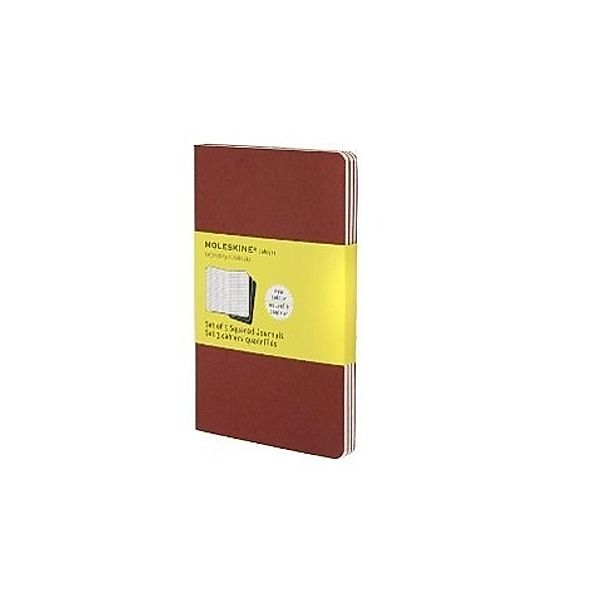 Moleskine Cahier Pocket Squared Red Cover P/3er Pack