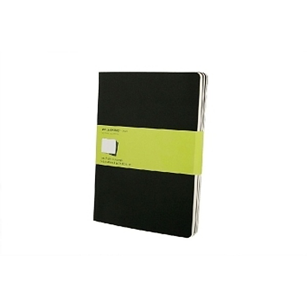 Moleskine Cahier XL, blanko, schwarz, 3er-Set
