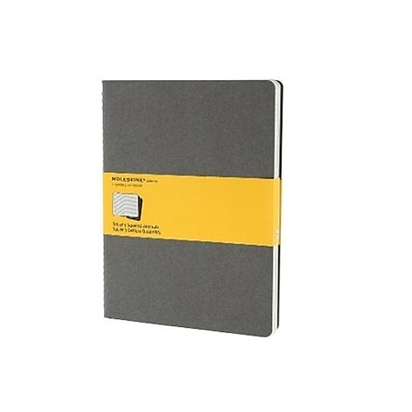 Moleskine Cahier XL, kariert, grau, 3er-Set, Moleskine