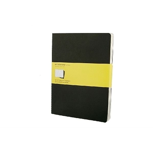 Moleskine Cahier XL, kariert, schwarz, 3er-Set