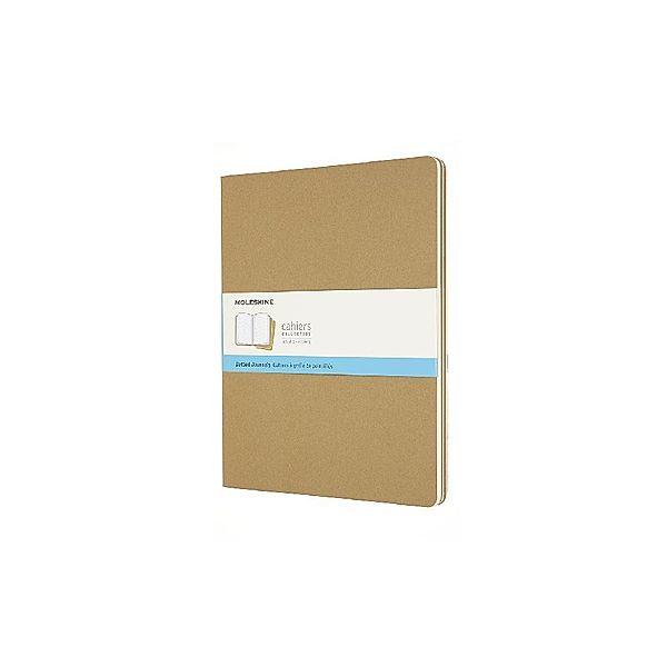 Moleskine Cahier XXL, 3er Set, Punktraster, Kartoneinband, Packpapierbraun