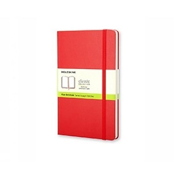 Moleskine classic, Large Size, Plain Notebook, red