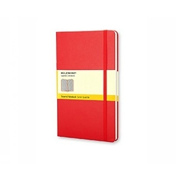 Moleskine classic Red Cover, Large Size, Squared Notebook