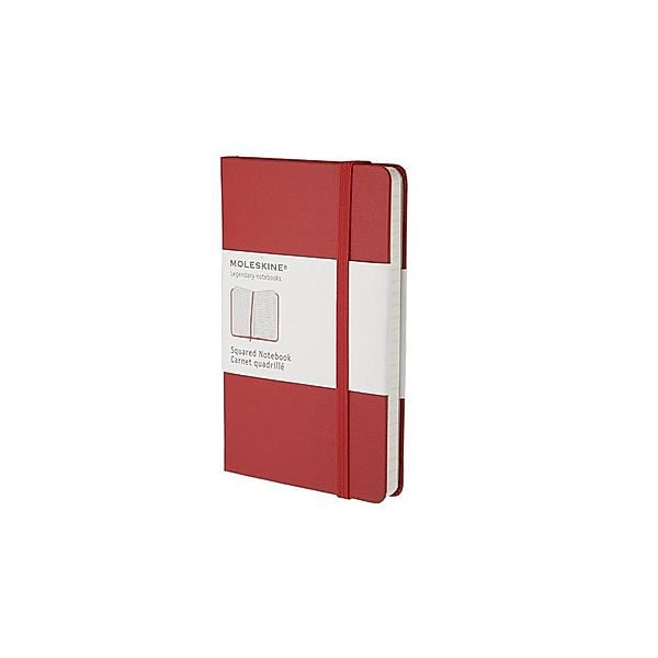 Moleskine classic Red Cover, Pocket Size, Squared Notebook