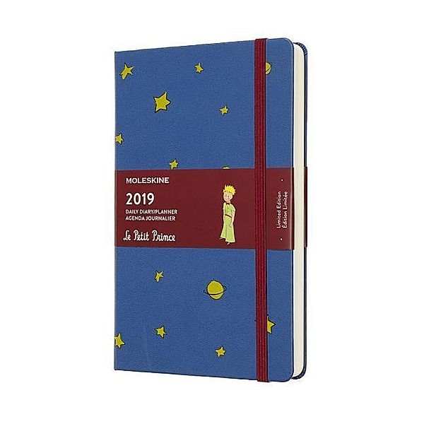 Moleskine Der Kleine Prinz 12 Monate Tageskalender 2019, Large/A5, Hard Cover, Blau