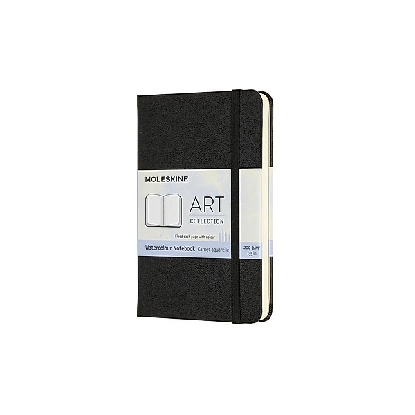 Moleskine Kreativ Notizbücher, Aquarell-Notizbuch, Pocket, A6, 200G-Aquarellpapier, Hard Cover, Schwarz, Moleskine