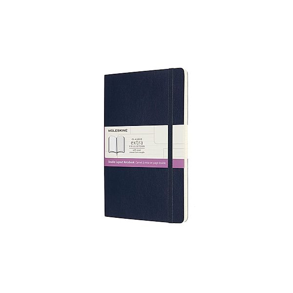 Moleskine Notizbuch - Doppelte Lineatur, Large/A5, Liniert-Blanko, Saphir, Moleskine