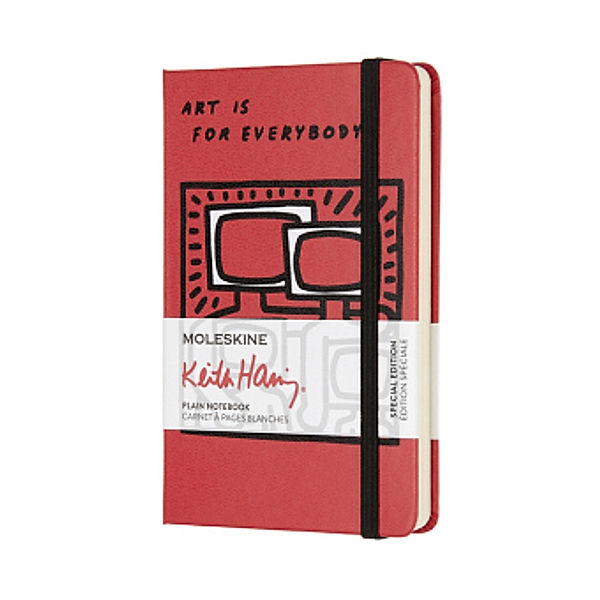 Moleskine Notizbuch - Keith Haring Pocket/A6, Blanko, Hard Cover, Scharlachrot