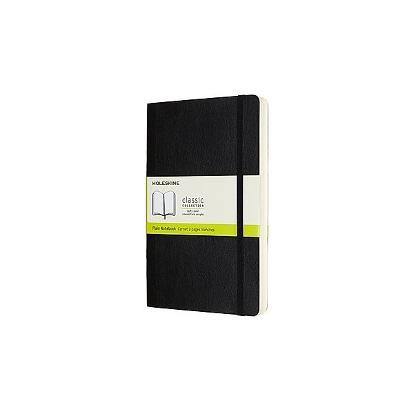 Moleskine Notizbuch, Large, A5 Blanko, Erweiterte Seitenanzahl, Soft Cover, Schwarz, Moleskine