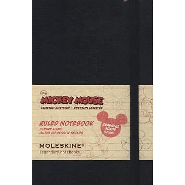 Moleskine Notizbuch, Limited Edition Disney, Pocket, A6, liniert, schwarz, Moleskine