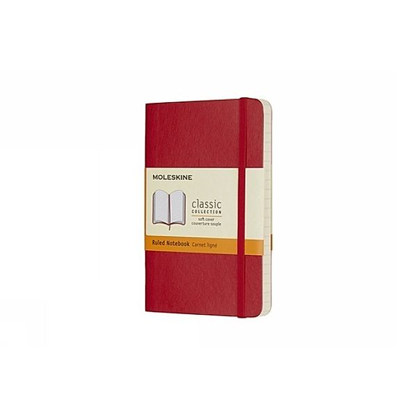 Moleskine Notizbuch Pocket/A6, Liniert, Soft Cover, Scharlachrot