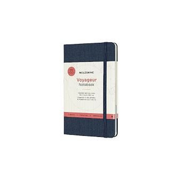 Moleskine Reisenotizbuch Liniert / Kariert / Punktraster, Hard Cover, Meerblau, 11,5X18 cm