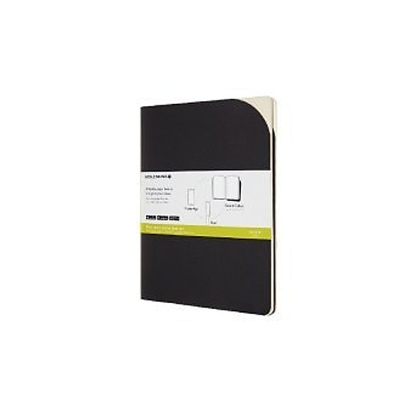 Moleskine Smart Cahier - Notizheft 2er Set, XL, Blanko, Kartoneinband, Schwarz
