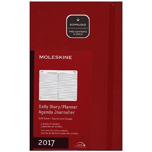 Moleskine Tageskalender L/A5, Soft Cover, Scharlachrot 2017, Moleskine