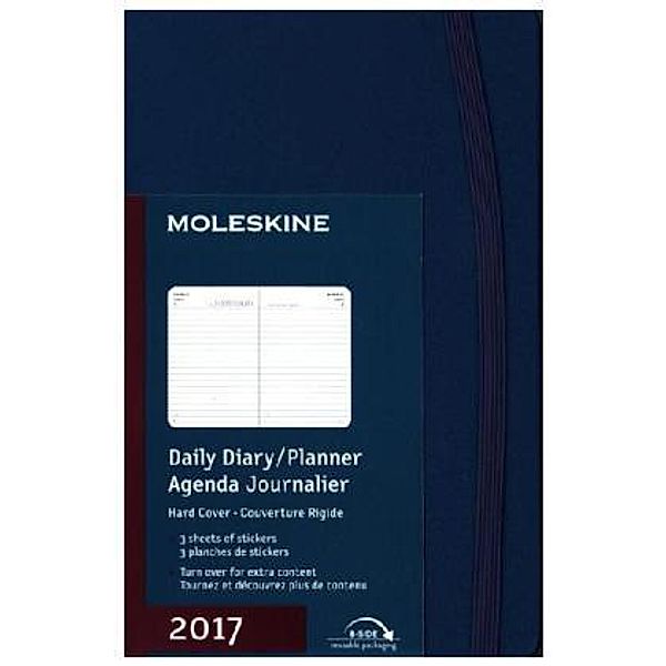 Moleskine Tageskalender P/A6, Hard Cover, Stahlblau 2017, Moleskine