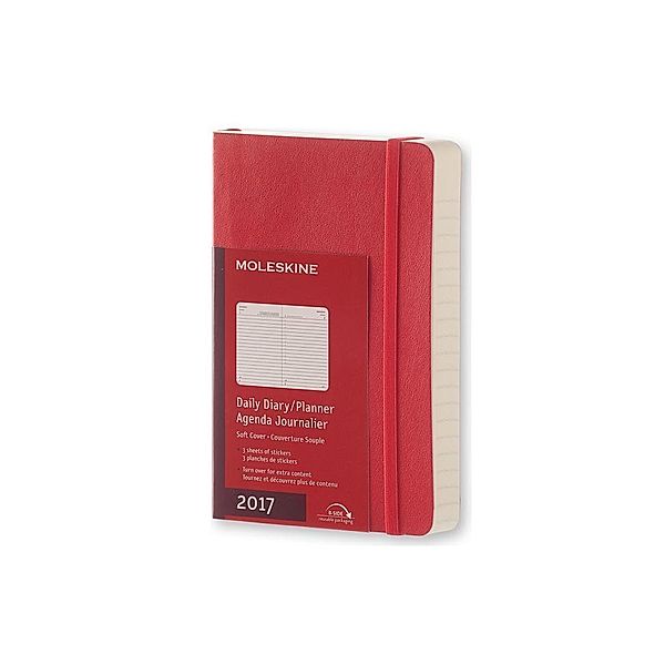 Moleskine Tageskalender P/A6, Soft Cover, Scharlachrot 2017, Moleskine