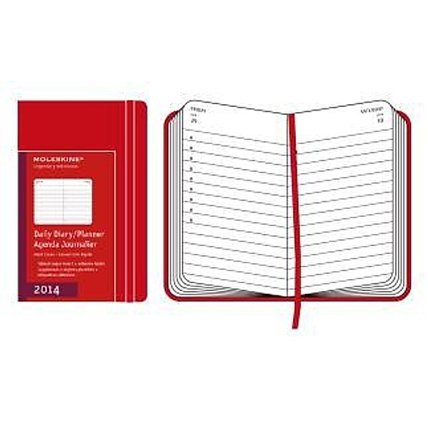 Moleskine Tageskalender, Pocket, red hard cover 2014, Moleskine