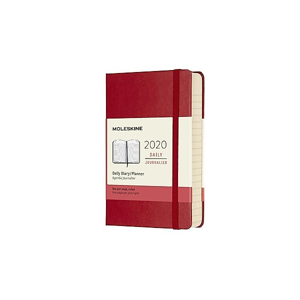 Moleskine Taschenkalender 12 Monate, 2020, Pocket, A6, Hard Cover, Scharlachrot