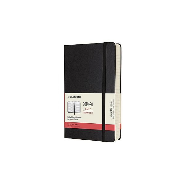 Moleskine Taschenkalender 18 Monate, 2019/2020, Large, A5, Schwarz