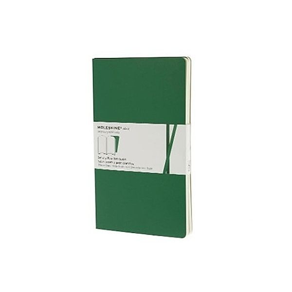 Moleskine Volant, Large Size, Plain Notebook, emerald/green, 2er-Set