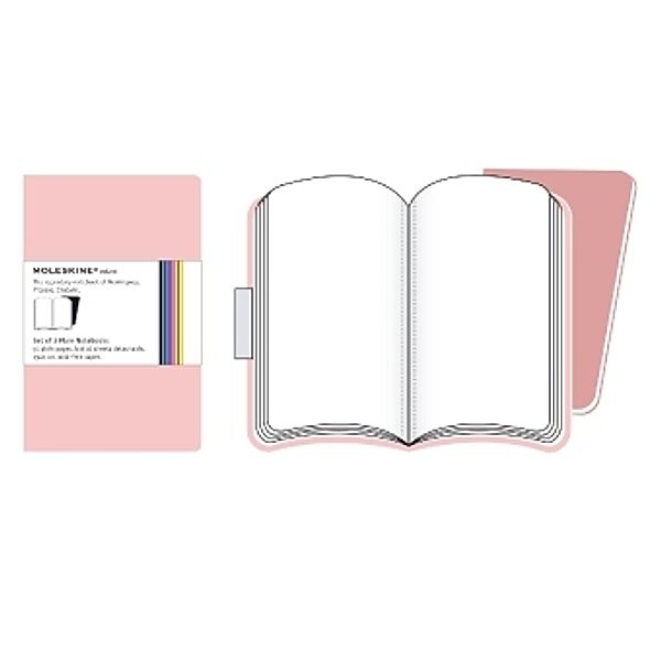 Moleskine Volant, Large Size, Plain Notebook, pink, 2er-Set