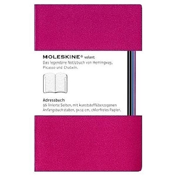 Moleskine Volant, Pocket Size, Address-Book, pink