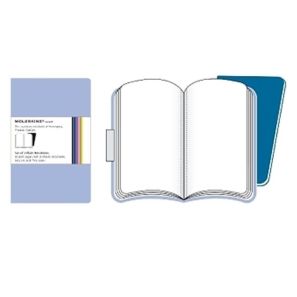 Moleskine Volant, Pocket Size, Plain Notebook, blue, 2er-Set