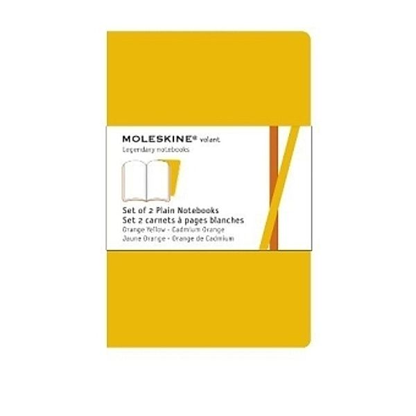 Moleskine Volant, XL, Plain Notebook, orange/yellow, 2er-Set