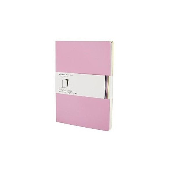 Moleskine Volant, XL, Plain Notebook, pink, 2er-Set