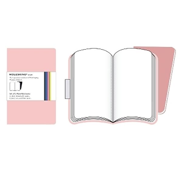 Moleskine Volant, XSmall, Plain Notebook, pink, 2er-Set