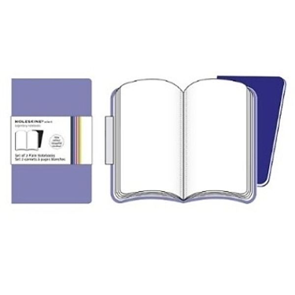 Moleskine Volant, XSmall, Plain Notebook, purple, 2er-Set