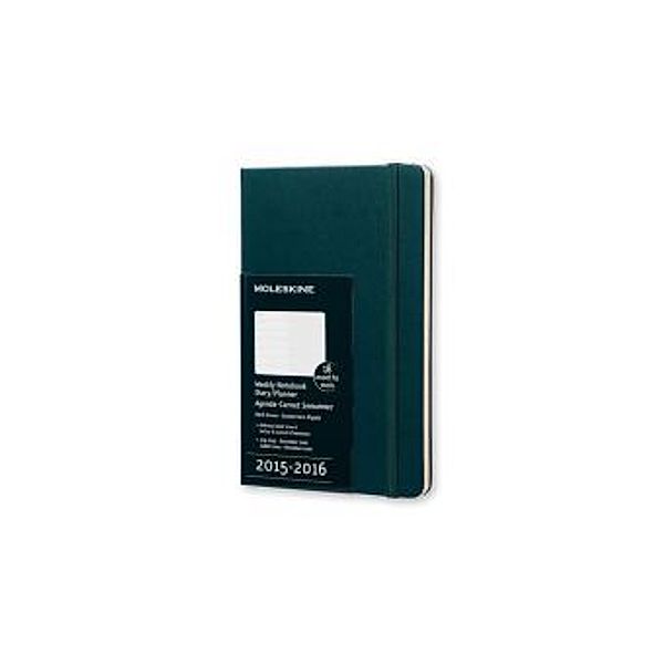 Moleskine Wochen Notizkalender L/A5, Hard Cover, Meergrün 2015/2016, Moleskine