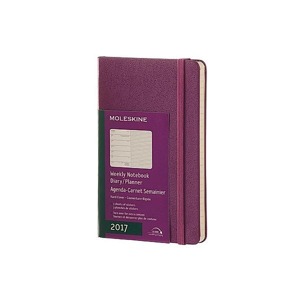 Moleskine Wochen Notizkalender P/A6, Hard Cover, Weinrot 2017, Moleskine