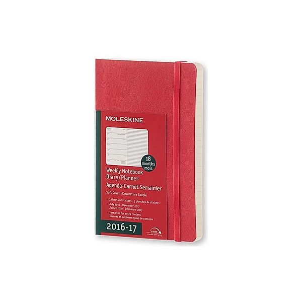 Moleskine Wochen Notizkalender P/A6, Soft Cover, Scharlachrot 2016/2017