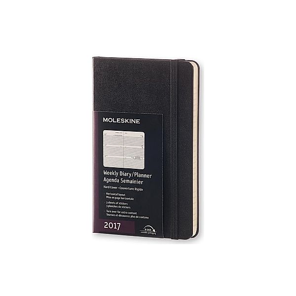 Moleskine Wochenkalender Horizontal, P/A6, Hard Cover, Schwarz 2017, Moleskine