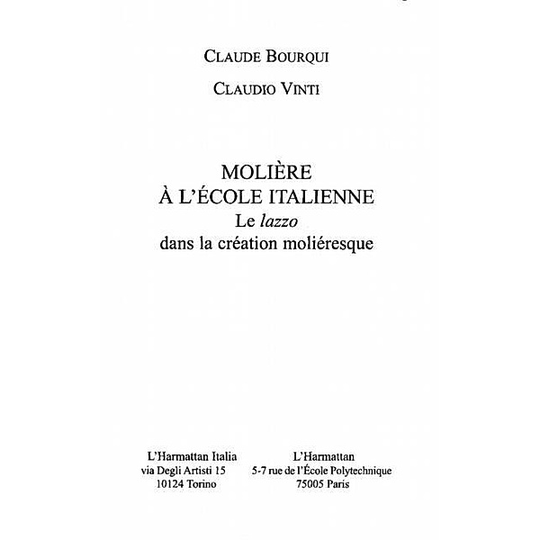 Moliere a l'Ecole italienne / Hors-collection, Claude Bourqui