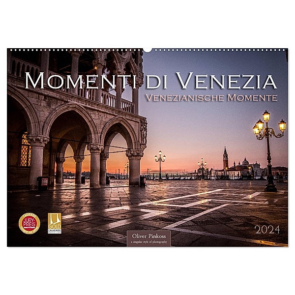 Momenti di Venezia - Venezianische Momente (Wandkalender 2024 DIN A2 quer), CALVENDO Monatskalender, Oliver Pinkoss