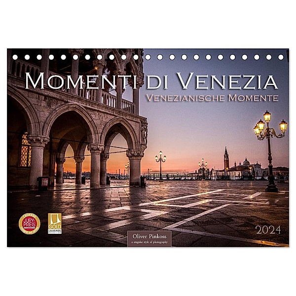 Momenti di Venezia - Venezianische Momente (Tischkalender 2024 DIN A5 quer), CALVENDO Monatskalender, Oliver Pinkoss